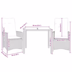 VidaXL 3276799 set mobili da esterno Crema, Bianco - Vista aggiuntiva 7