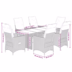 VidaXL 3276809 set mobili da esterno Crema, Bianco - Vista aggiuntiva 7