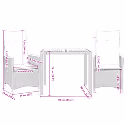 VidaXL 3276831 set mobili da esterno Crema, Bianco - Vista aggiuntiva 7