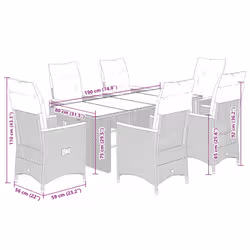 VidaXL 3276842 set mobili da esterno Crema, Bianco - Vista aggiuntiva 7