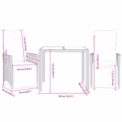 VidaXL 3276855 set mobili da esterno Crema, Bianco - Vista aggiuntiva 7