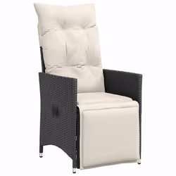 vidaXL Set da Pranzo da Giardino 7 pz Nero con Cuscini in Polyrattan - Vista aggiuntiva 3
