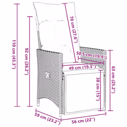 VidaXL 3276863 set mobili da esterno Crema, Bianco - Vista aggiuntiva 8