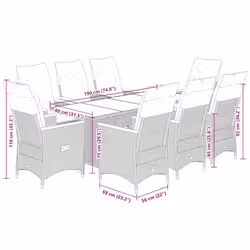 VidaXL 3276869 set mobili da esterno Crema, Bianco - Vista aggiuntiva 7