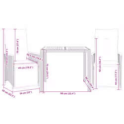 VidaXL 3276959 set mobili da esterno Crema, Bianco - Vista aggiuntiva 7