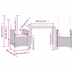 VidaXL 3276975 set mobili da esterno Crema, Bianco - Vista aggiuntiva 7
