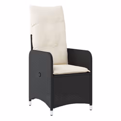 VidaXL Set Bistrò da Giardino 9 pz con Cuscini in Polyrattan Nero - Vista aggiuntiva 4