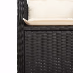 VidaXL Set Bistrò da Giardino 9 pz con Cuscini in Polyrattan Nero - Vista aggiuntiva 6