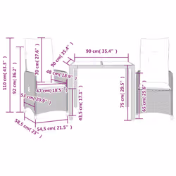 VidaXL 3276989 set mobili da esterno Crema, Bianco - Vista aggiuntiva 7