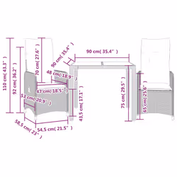 VidaXL 3277065 set mobili da esterno Crema, Bianco - Vista aggiuntiva 7