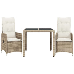 VidaXL 3277097 set mobili da esterno Crema, Bianco