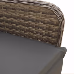 VidaXL Set Bistrò da Giardino 7 pz con Cuscini in Polyrattan Grigio - Vista aggiuntiva 5