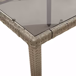 VidaXL Set Bistrò da Giardino 7 pz con Cuscini in Polyrattan Grigio - Vista aggiuntiva 6