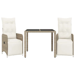 VidaXL 3277209 set mobili da esterno Crema, Bianco