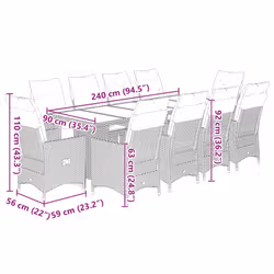 VidaXL 3277247 set mobili da esterno Crema, Bianco - Vista aggiuntiva 7