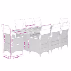 VidaXL 3277250 set mobili da esterno Crema, Bianco - Vista aggiuntiva 7