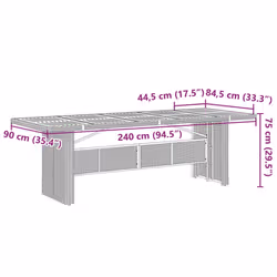 VidaXL 3277250 set mobili da esterno Crema, Bianco - Vista aggiuntiva 8