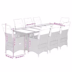 VidaXL 3277255 set mobili da esterno Crema, Bianco - Vista aggiuntiva 7