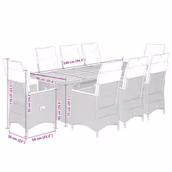 VidaXL 3277267 set mobili da esterno Crema, Bianco - Vista aggiuntiva 7