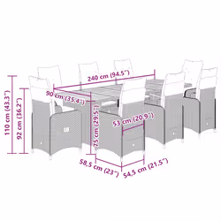 VidaXL 3277273 set mobili da esterno Crema, Bianco - Vista aggiuntiva 7