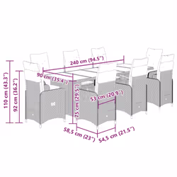 VidaXL 3277284 set mobili da esterno Crema, Bianco - Vista aggiuntiva 7