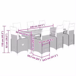 VidaXL 3277299 set mobili da esterno Crema, Bianco - Vista aggiuntiva 7