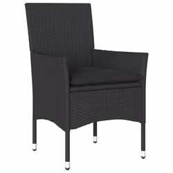 vidaXL Set da Pranzo da Giardino 9 pz con Cuscini Polyrattan e Vetro - Vista aggiuntiva 3