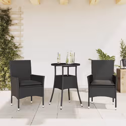 VidaXL 3278617 set mobili da esterno Nero - Vista aggiuntiva 2