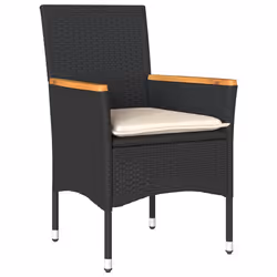 vidaXL Set da Pranzo da Giardino 9 pz con Cuscini Polyrattan e Vetro - Vista aggiuntiva 3
