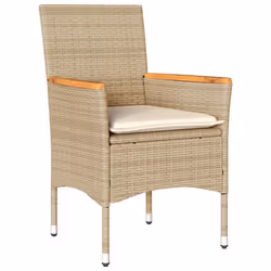 vidaXL Set da Pranzo da Giardino 5 pz con Cuscini Polyrattan e Vetro - Vista aggiuntiva 3