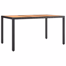 Set da Pranzo da Giardino 7 pz Nero con Cuscini in Polyrattancod mxl 116942 - Vista aggiuntiva 3