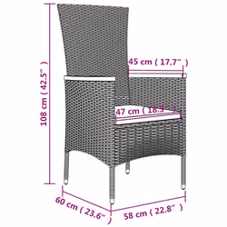 VidaXL 3277561 set mobili da esterno Grigio scuro - Vista aggiuntiva 8