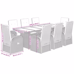 VidaXL 3277603 set mobili da esterno - Vista aggiuntiva 7