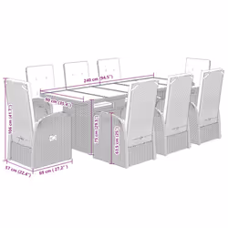 VidaXL 3277605 set mobili da esterno - Vista aggiuntiva 8