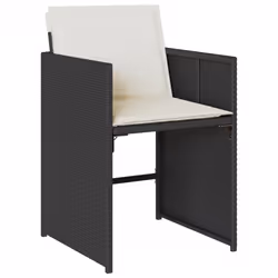 vidaXL Set da Pranzo da Giardino 15 pz con Cuscini Nero in Polyrattan - Vista aggiuntiva 3