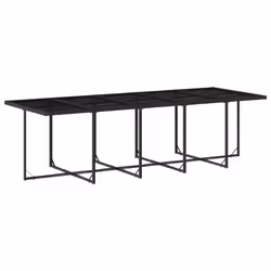 vidaXL Set da Pranzo da Giardino 15 pz con Cuscini Nero in Polyrattan - Vista aggiuntiva 3