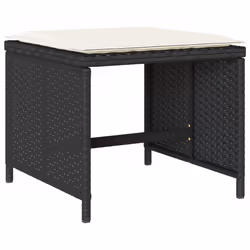vidaXL Set da Pranzo da Giardino 17 pz con Cuscini Nero in Polyrattan - Vista aggiuntiva 3