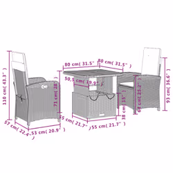 VidaXL 3277315 set mobili da esterno Crema, Bianco - Vista aggiuntiva 8