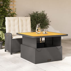 Vidaxl - Set da Pranzo da Giardino 2 pz con Cuscini Nero in Polyrattan