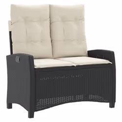 Set da Pranzo da Giardino 2 pz con Cuscini Nero in Polyrattancod mxl 90621 - Vista aggiuntiva 3