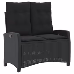 Set da Pranzo da Giardino 2 pz con Cuscini Nero in Polyrattancod mxl 90854 - Vista aggiuntiva 3