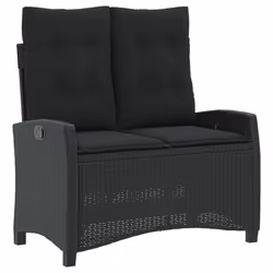 Set da Pranzo da Giardino 4 pz con Cuscini Nero in Polyrattancod mxl 116940 - Vista aggiuntiva 3