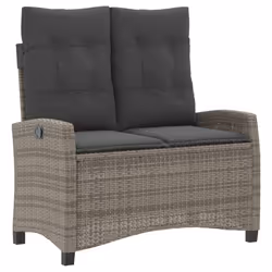 Set da Pranzo da Giardino 2 pz con Cuscini in Polyrattan Grigiocod mxl 92987 - Vista aggiuntiva 3
