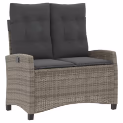 Set da Pranzo da Giardino 4 pz con Cuscini in Polyrattan Grigiocod mxl 90560 - Vista aggiuntiva 3