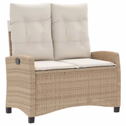 Set da Pranzo da Giardino 2 pz con Cuscini Beige in Polyrattancod mxl 90389 - Vista aggiuntiva 3