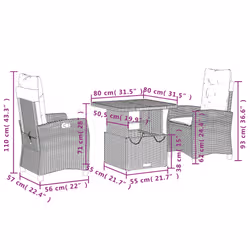 VidaXL 3277435 set mobili da esterno Crema, Bianco - Vista aggiuntiva 8