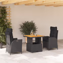 VidaXL 3277445 set mobili da esterno Nero - Vista aggiuntiva 2
