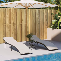 VidaXL 3277301 sedia da esterno Salone Seduta imbottita Rattan sintetico, Acciaio Crema, Bianco