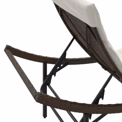 VidaXL 3277302 sedia da esterno Terrazzo Seduta imbottita Rattan sintetico, Acciaio Crema, Bianco - Vista aggiuntiva 8