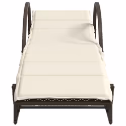 VidaXL 3277308 sedia da esterno Terrazzo Seduta imbottita Rattan sintetico, Acciaio Crema, Bianco - Vista aggiuntiva 4